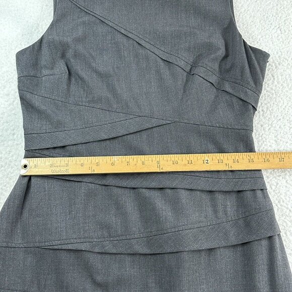 Calvin Klein Women's Abstract Sleeveless Sheath Dress Lined Size 10 Gray Zip - Picture 5 of 10